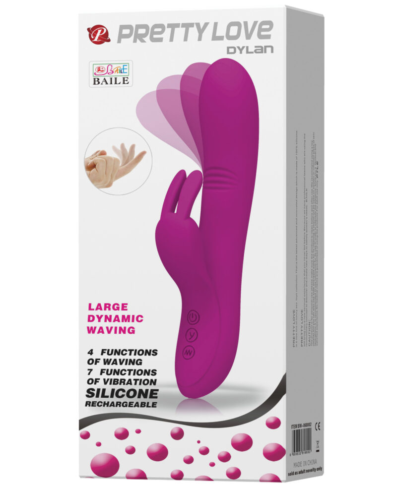 BI-068002-FU Pretty Love Dylan Bunny Ears Come Hither Rabbit 11 Functions – Fuchsia by Pretty Love product image