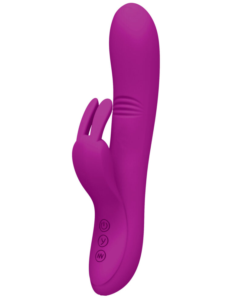 BI-068002-FUa Pretty Love Dylan Bunny Ears Come Hither Rabbit 11 Functions - Fuchsia