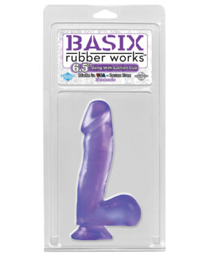 Basix Rubber Works 6.5″ Dong w/Suction Cup – Purple by Basix Rubber Works product image