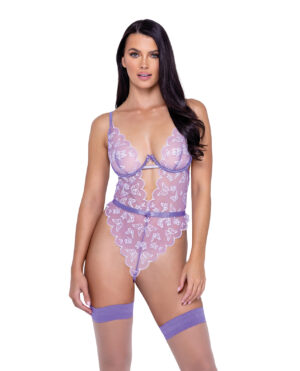 Butterfly Glow Embroidered Teddy Lavender/White LG – Lavender Large by Roma Confidential product image