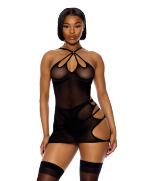 Feeling Butterflies Mesh Chemise w/Panty – Black MD by Forplay product image
