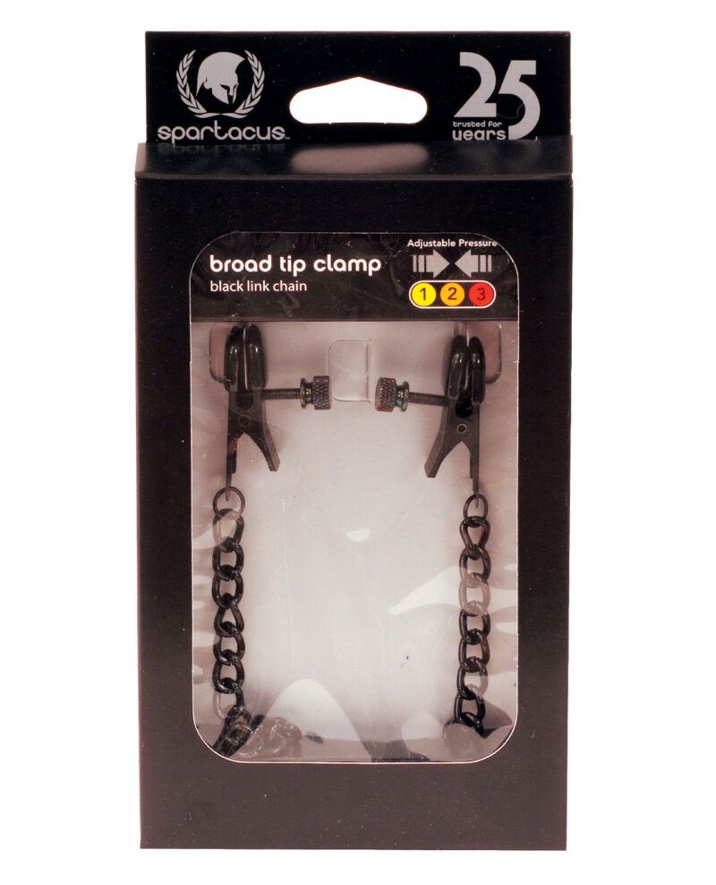 Spartacus Blackline Broad Tip Adjustable Nipple Clamps w/Chain – Black by Spartacus product image