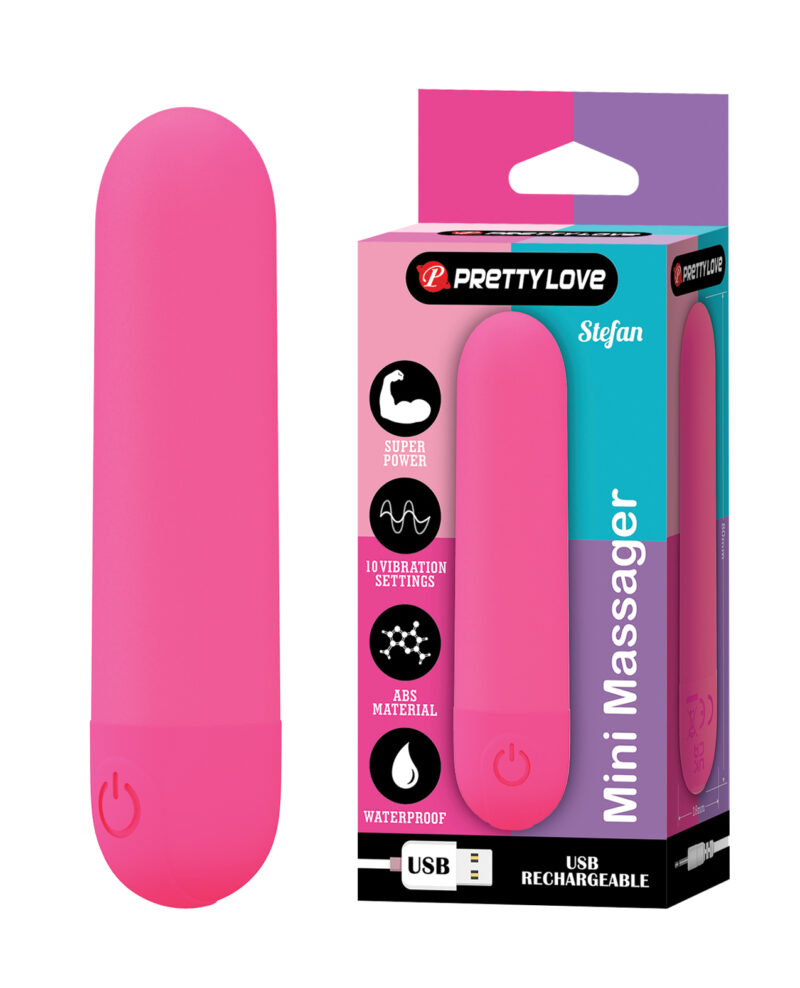 Pretty Love Stephan Mini Massager Bullet - Hot Pink