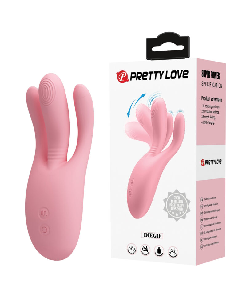 Pretty Love Diego Nodding Vibrator - Pink