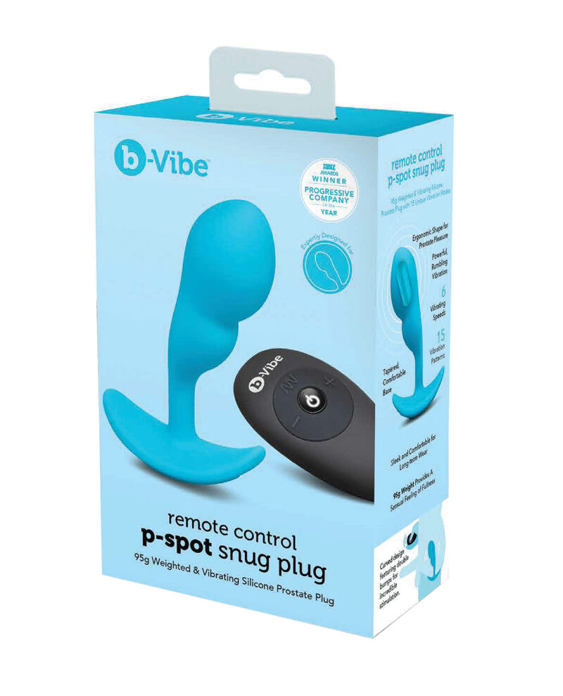 b-Vibe Remote Control P-Spot Snug Plug - Blue