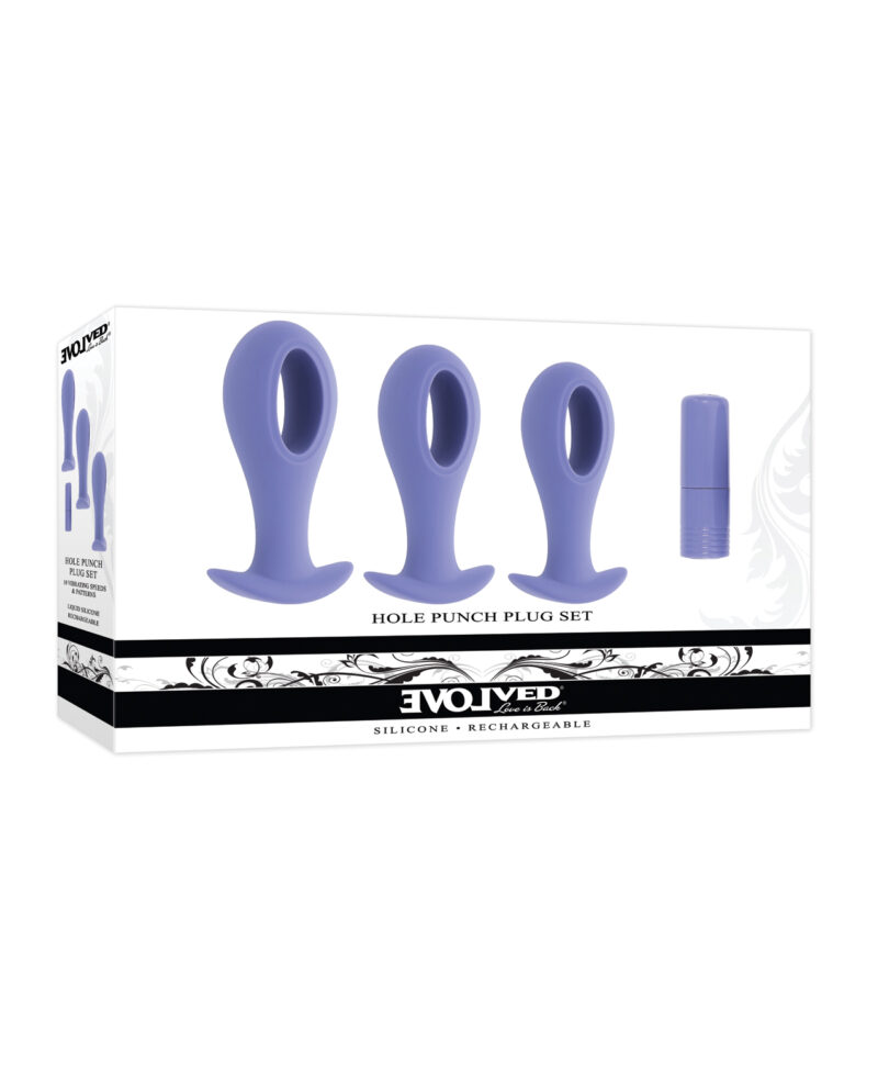 Evolved Hole Punch Anal Plug Set - Purple Set of 3