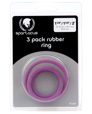 Spartacus Rubber Cock Ring Set – Purple Pack of 3 by Spartacus product image