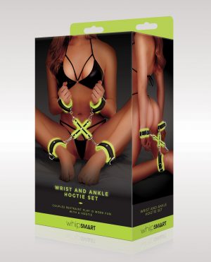 WhipSmart Glow in the Dark Wrist & Ankle Hogtie Set – Green by WhipSmart product image