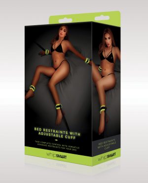 WhipSmart Glow in the Dark Bed Restraints w/Adjustable Cuffs – Green by WhipSmart product image