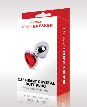 WhipSmart Heartbreaker 2.5″ Heart Crystal Butt Plug – Red by WhipSmart product image