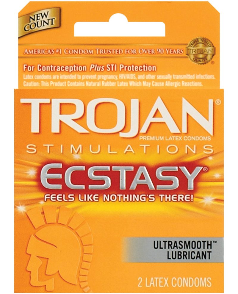 Trojan Ultra Ribbed Ecstasy Condoms - Box of 3