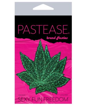 Pastease Glitter Marijuana Leafs – Green O/S by Pastease product image