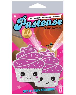 Pastease Cupcake Glittery Frosting Nipple Pastie – White O/S by Pastease product image