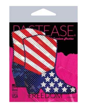Pastease Premium Sparkling Stars & Strips USA Cowboy Boot – Red/White/Blue O/S by Pastease product image