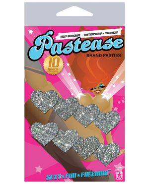Pastease Mini Glitter Hearts – Silver Pack of 8 by Pastease product image