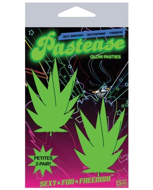 Pastease Petites Leaf – Glow in the Dark Green O/S Pack of 2 Pair by Pastease product image