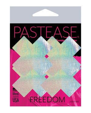 Pastease Premium Petites Holographic Plus X – Silver O/S Pack of 2 Pair by Pastease product image