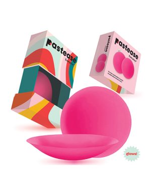 Pastease HALOS Silicone Nipple Covers w/Travel Box – Neon Pink D+ Cup 10 or More Uses by Pastease product image