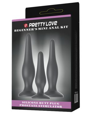 Pretty Love Beginner’s Mini Anal Kit – Black Set of 3 by Pretty Love product image
