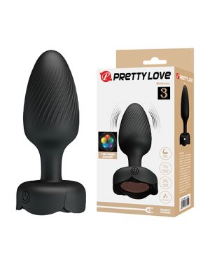 Pretty Love Osborn Medium Butt Plug w/Multi Color Bottom Light – Black by Pretty Love product image