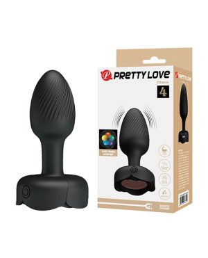 Pretty Love Olman Small Butt Plug w/Multi Color Bottom Light – Black by Pretty Love product image