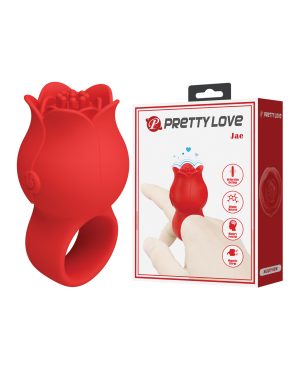 Pretty Love Jae Floral Ring Finger Vibrator – Red by Pretty Love product image