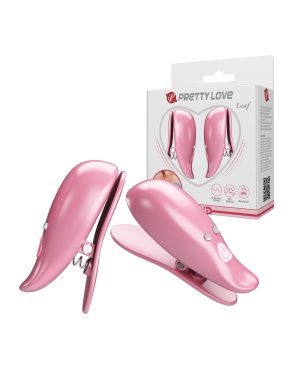 Pretty Love Leaf Wireless Vibrating Nipple Clamps – Pink by Pretty Love product image