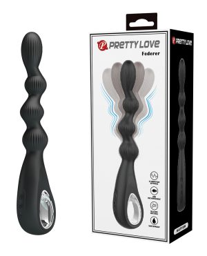 Pretty Love Federer Vibrating Beaded Anal Probe – Black by Pretty Love product image