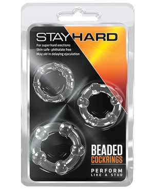Blush Stay Hard Beaded Cock Rings 3 Pack – Clear by Stay Hard product image