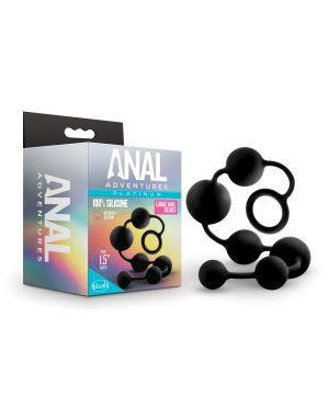 Blush Anal Adventures Platinum Silicone Anal Beads – Large Black by Anal Adventures product image