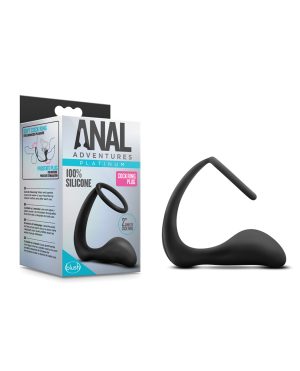 Blush Anal Adventures Cock Ring Plug – Black by Anal Adventures product image