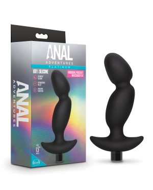 Blush Anal Adventures Platinum Silicone Vibrating Prostate Massager 04- Black by Anal Adventures product image