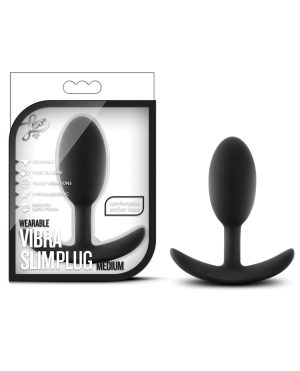 Blush Luxe Wearable Vibra Slim Plug Medium – Black by Luxe product image