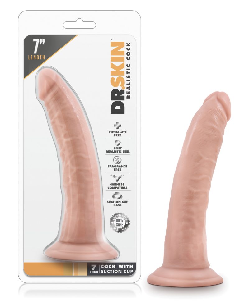 Blush Dr. Skin 7″ Cock w/Suction Cup – Vanilla by Dr. Skin product image