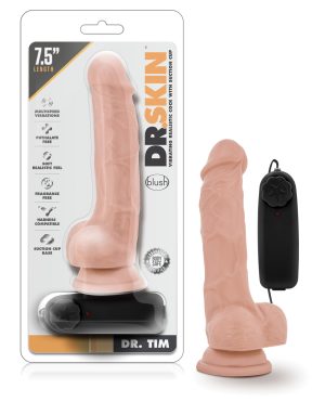 Blush Dr. Skin Dr. Tim 7.5″ Cock w/Suction Cup – Vanilla by Dr. Skin product image