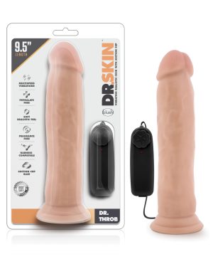 Blush Dr. Skin Dr. Throb 9.5″ Cock w/Suction Cup – Vanilla by Dr. Skin product image