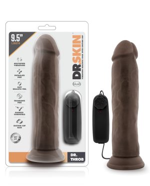 Blush Dr. Skin Dr. Throb 9.5″ Cock w/Suction Cup – Chocolate by Dr. Skin product image