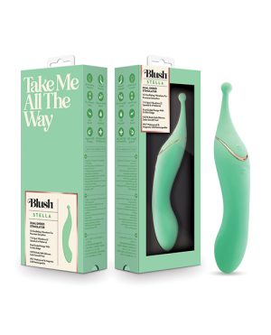 Blush Stella 7 Inch Dual-Ended Clitoral G-Spot Vibrating Wand With Precision Stimulation – Green by Blush Novelties product image