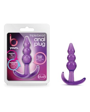 Blush B Yours Triple Bead Anal Plug – Purple by B Yours product image