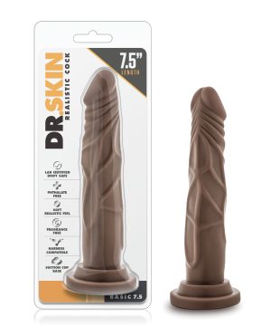 Blush Dr. Skin 7.5″ Basic Realistic Cock – Chocolate by Dr. Skin product image
