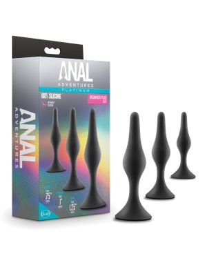 Blush Anal Adventures Platinum Silicone Beginner Plug Kit – Black by Anal Adventures product image