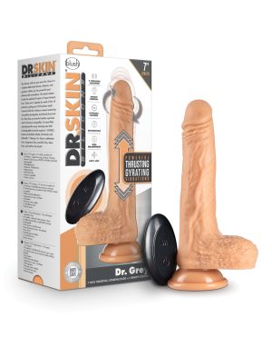 Blush Dr. Skin Silicone Dr. Grey 7″ Thrusting Dildo – Vanilla by Dr. Skin product image