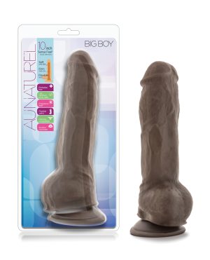 Blush Au Naturel 10″ Big Boy Realistic Dildo w/Balls – Chocolate by Au Naturel product image
