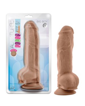 Blush Au Natural 10″ Big Boy Realistic Dildo w/Balls – Mocha by Au Naturel product image