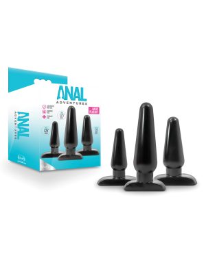 Blush Anal Adventures Basic Plug Kit – Black by Anal Adventures product image
