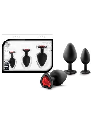 Blush Luxe Bling Plugs Training Kit – Black w/Red Gems by Luxe product image