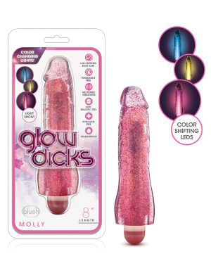 Blush Glow Dicks Glitter Vibrator Molly – Pink by Glow Dicks product image