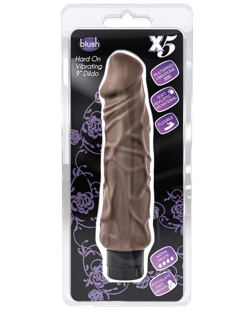 Blush X5 Plus Hard On Vibrating 9″ Dildo – Brown by X5 Plus product image