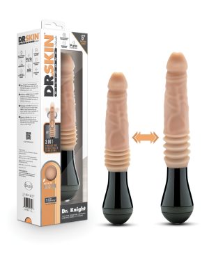 Blush Dr. Skin Silicone Dr. Knight Thrusting Gyrating Vibrating Dildo – Beige by Dr. Skin product image