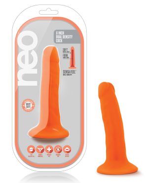 Blush Neo Dual Density 6″ Cock – Neon Orange by Neo product image